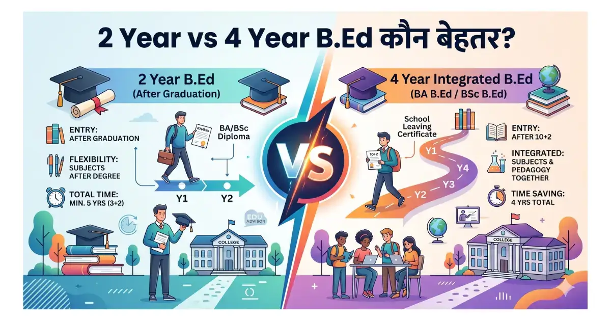 PTET 2-Year vs 4-Year B.Ed कौन सा Course चुनें Complete Comparison Guide